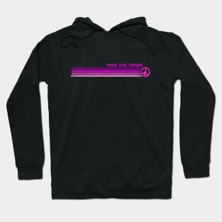 PEACE LOVE GUITARS Retro Pink Stripes Hoodie